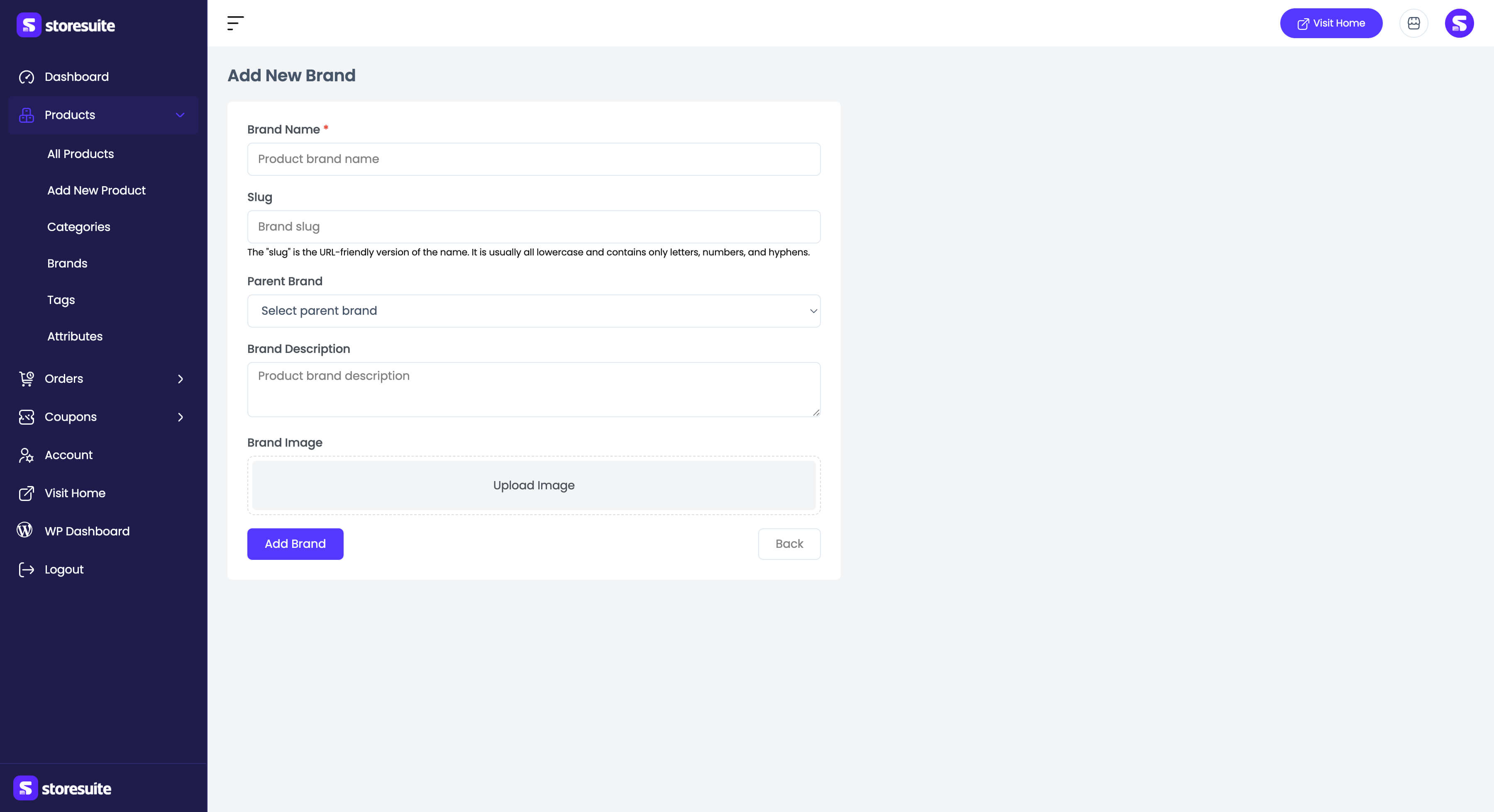 The brand form