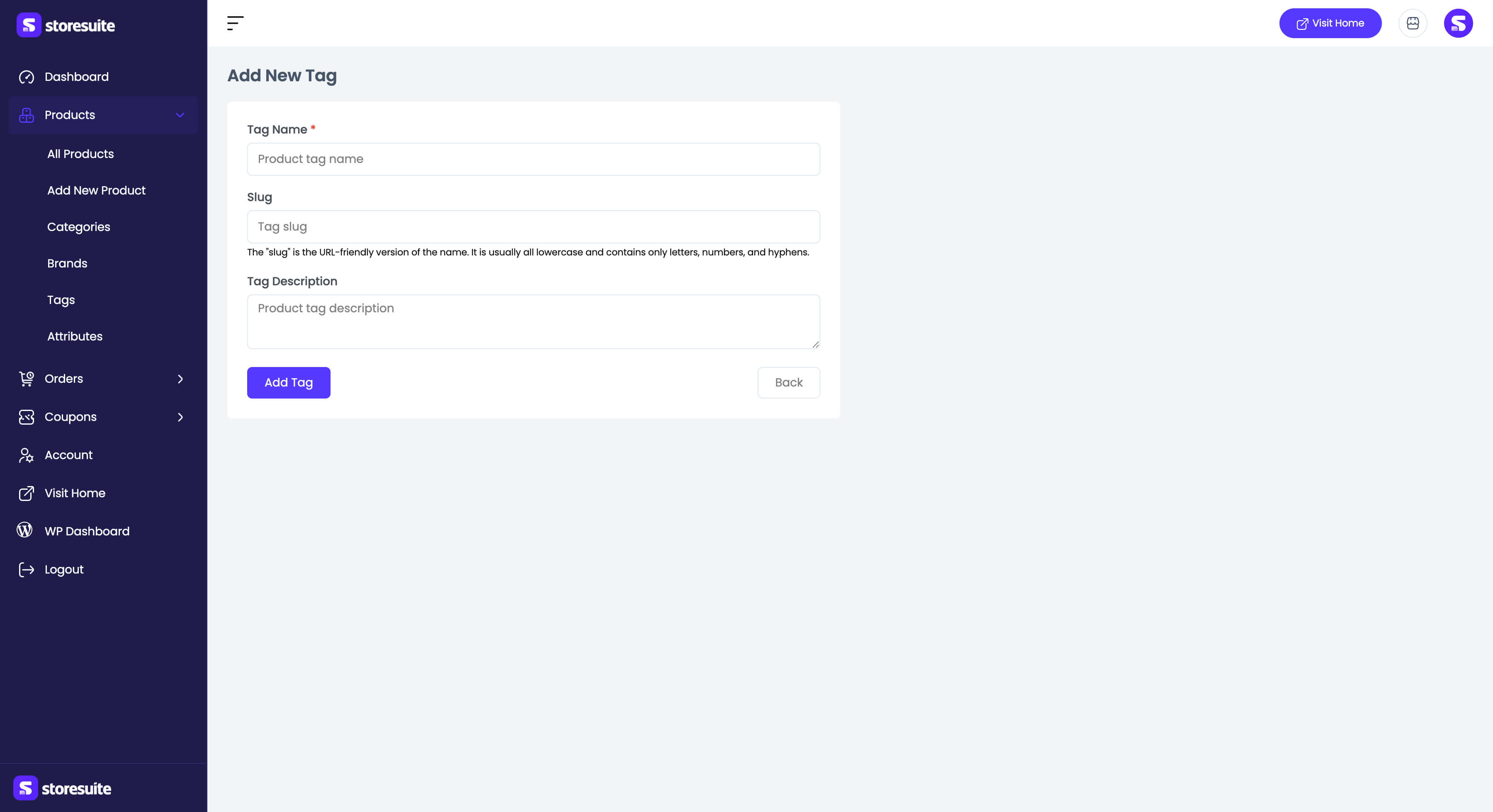 The tag form