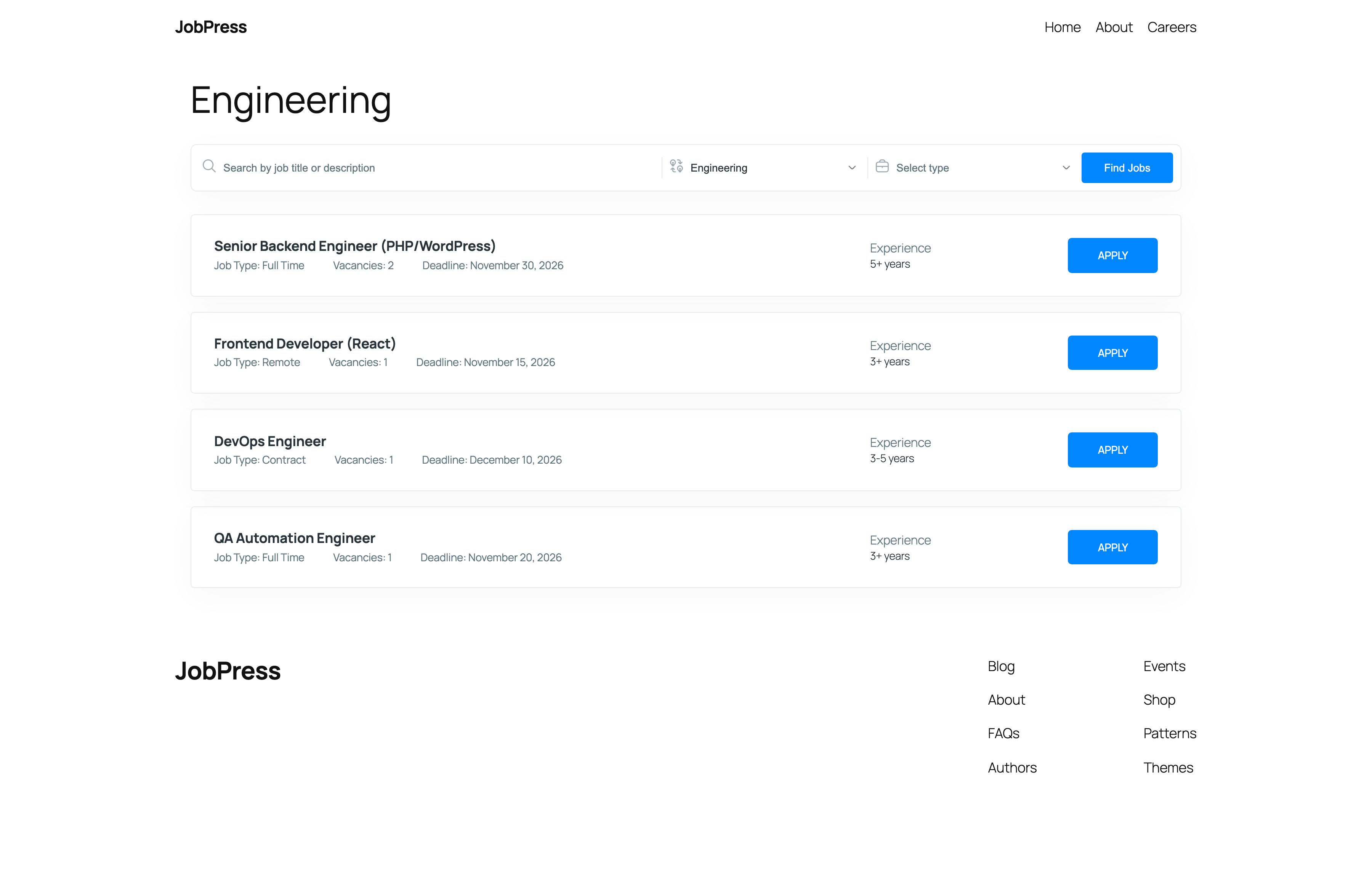 The Engineering category page